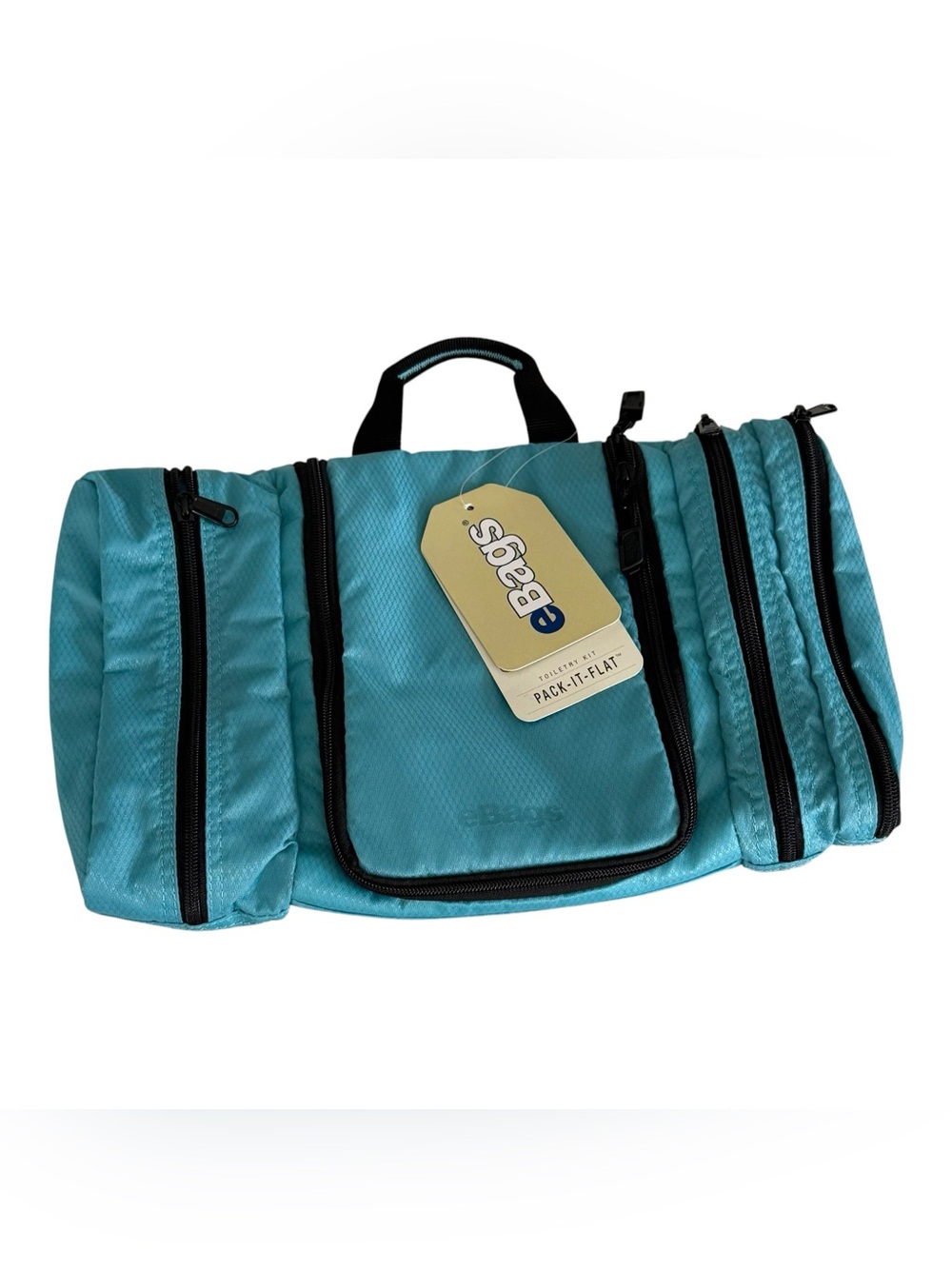eBags Pack It Flat Toiletry Kit AquaMarine Blue EB2102 Hanging Travel Bag NEW